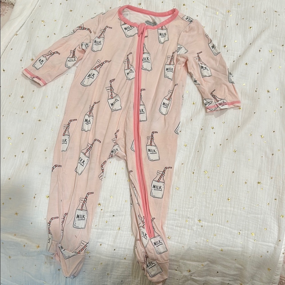 Mud Pie Pink Penguin Print Footie One Piece